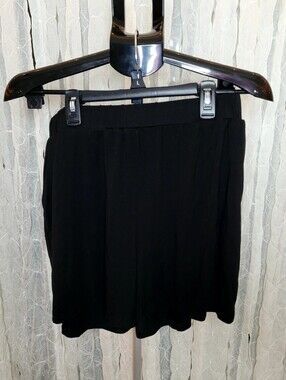 BASIC BAE Black Soft Rayon Lounge Shorts High Rise Waist Size Large L